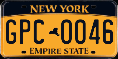NY license plate GPC0046