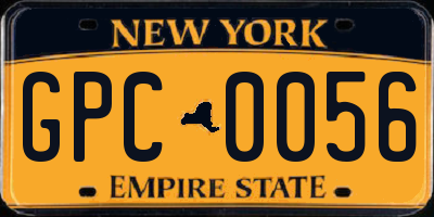 NY license plate GPC0056