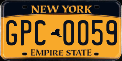 NY license plate GPC0059