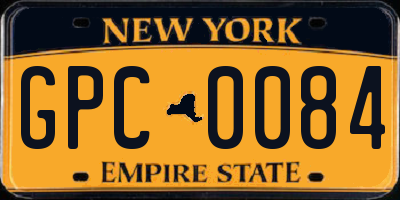 NY license plate GPC0084