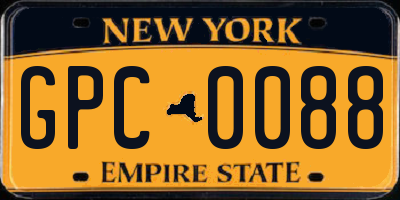 NY license plate GPC0088