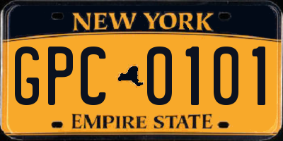NY license plate GPC0101