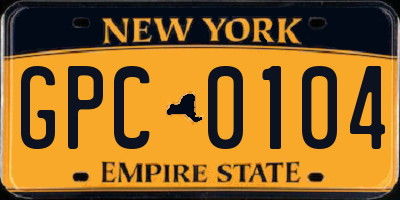 NY license plate GPC0104
