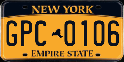 NY license plate GPC0106