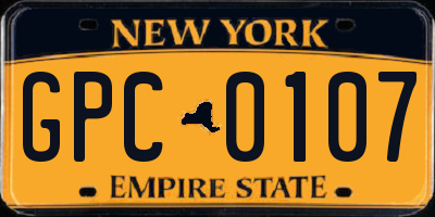 NY license plate GPC0107