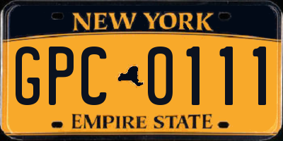 NY license plate GPC0111