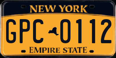 NY license plate GPC0112