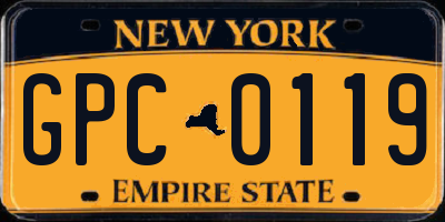 NY license plate GPC0119