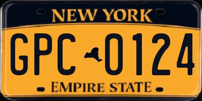 NY license plate GPC0124