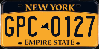 NY license plate GPC0127