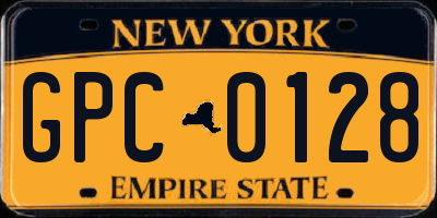 NY license plate GPC0128