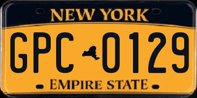 NY license plate GPC0129