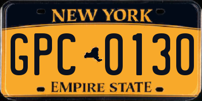 NY license plate GPC0130