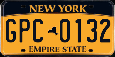 NY license plate GPC0132
