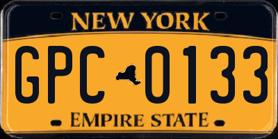 NY license plate GPC0133