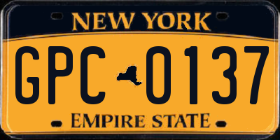 NY license plate GPC0137