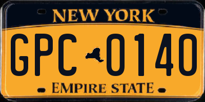 NY license plate GPC0140