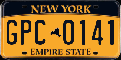 NY license plate GPC0141
