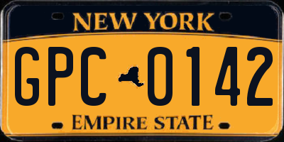 NY license plate GPC0142