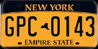 NY license plate GPC0143