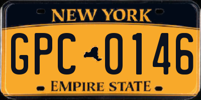 NY license plate GPC0146