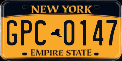 NY license plate GPC0147