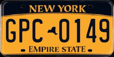 NY license plate GPC0149