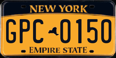 NY license plate GPC0150