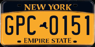 NY license plate GPC0151