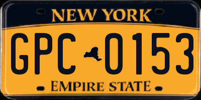 NY license plate GPC0153