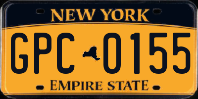 NY license plate GPC0155