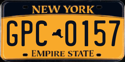 NY license plate GPC0157