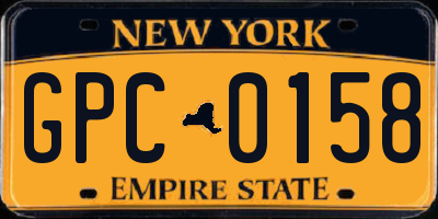 NY license plate GPC0158