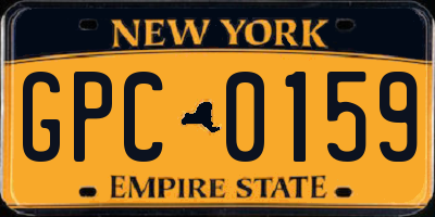 NY license plate GPC0159