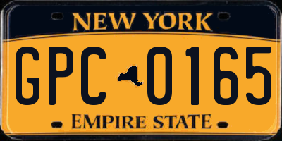 NY license plate GPC0165