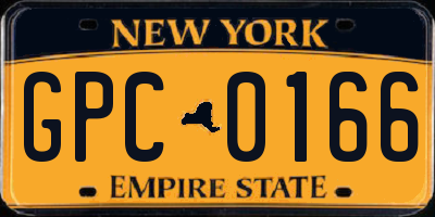 NY license plate GPC0166