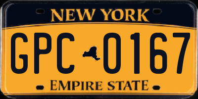 NY license plate GPC0167