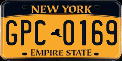 NY license plate GPC0169