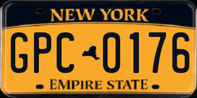NY license plate GPC0176