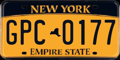 NY license plate GPC0177