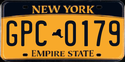 NY license plate GPC0179