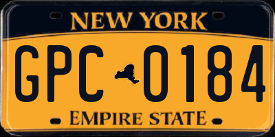 NY license plate GPC0184