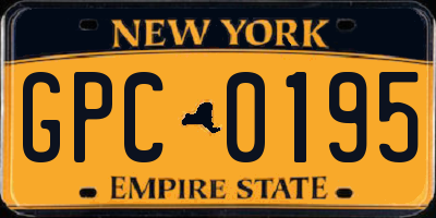 NY license plate GPC0195