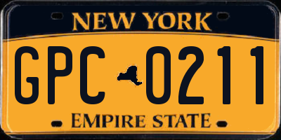 NY license plate GPC0211