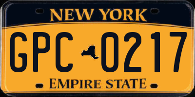 NY license plate GPC0217