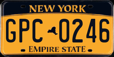 NY license plate GPC0246