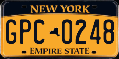 NY license plate GPC0248