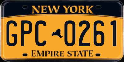 NY license plate GPC0261