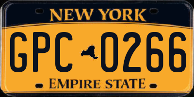 NY license plate GPC0266