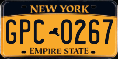 NY license plate GPC0267